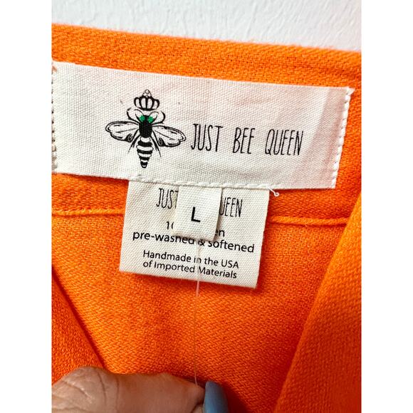 NWOT JUST BEE QUEEN Exclusive Tulum Sleeveless V-Neck Mini Dress Orange Womens L - Picture 3 of 5